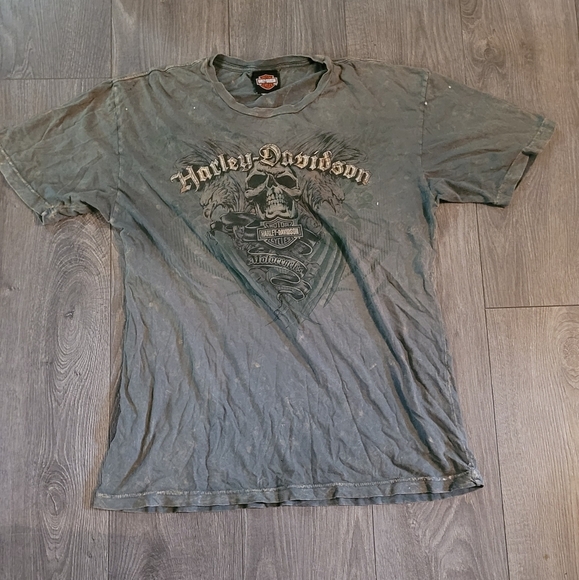 Harley-Davidson Faded Green Skull Short Sleeve Tee - Picture 1 of 4